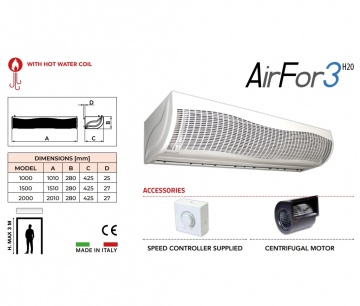 Perdea de aer cald AirFor3 H2O